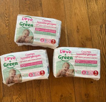 Lot couche love and Green taille 4