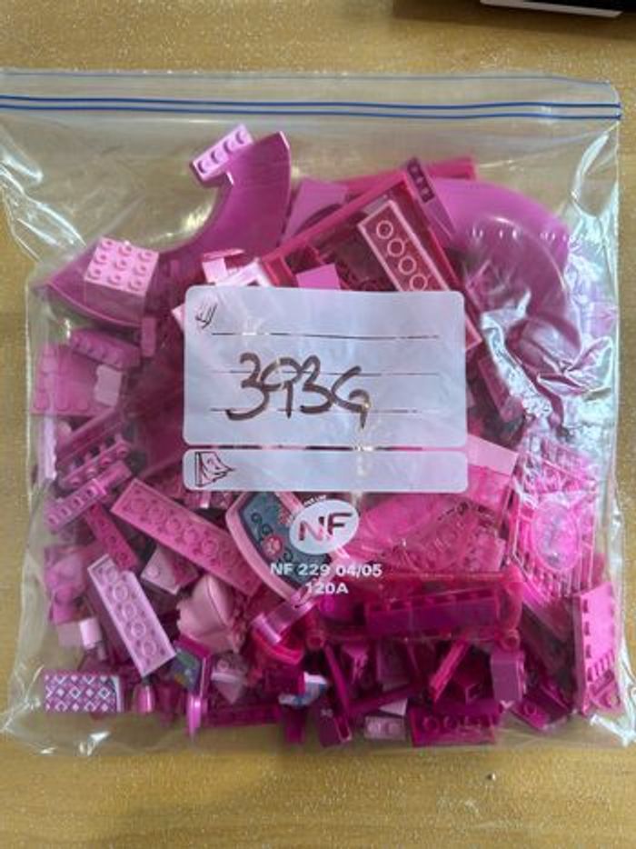 Lot de briques type legos en vrac rose 393 grammes - photo numéro 5