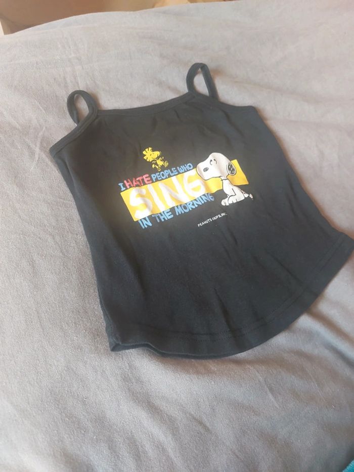 Débardeur noir snoopy - photo numéro 2