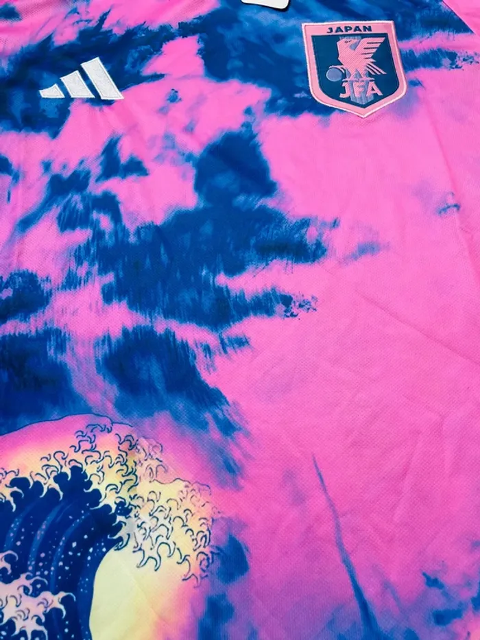 Maillot concept foot Japon bleu rose vague taille M - photo numéro 4