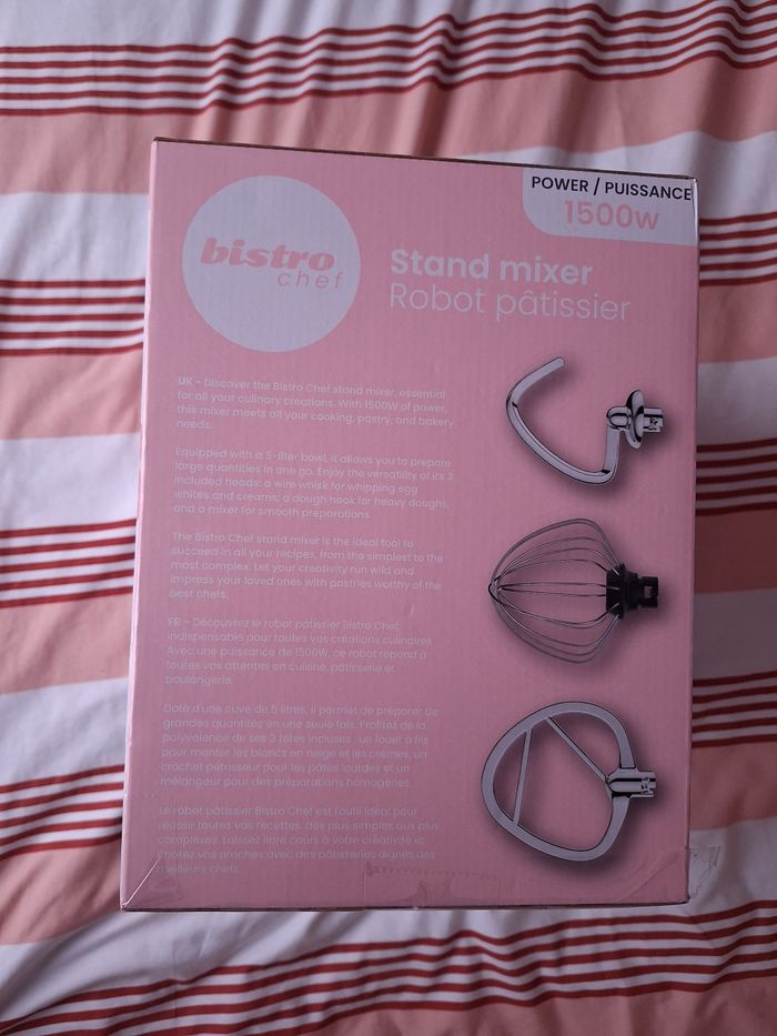 Robot pâtissier Bistro Chef 1500W - Rose pastel - photo numéro 2