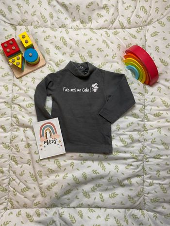 sous pull col roulé gris 12 mois tout compte fait