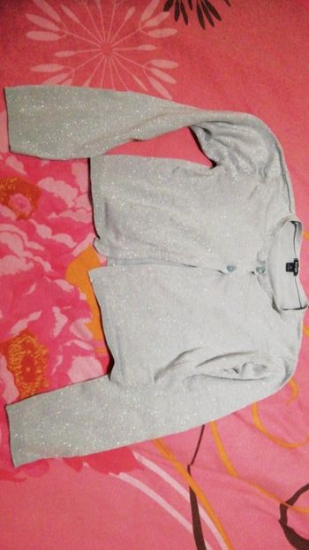 Gilet gris paillettes 8 ans kiabi