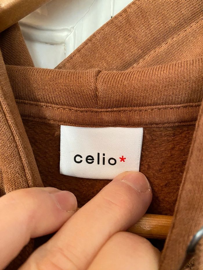Sweat-shirt à capuche caramel Celio taille M - photo numéro 3