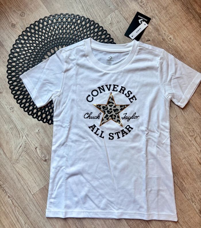 TEE shirt converse blanc léopard