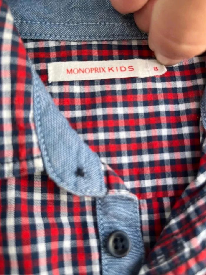 Chemise à carreaux monoprix kids taille 8 ans - photo numéro 3