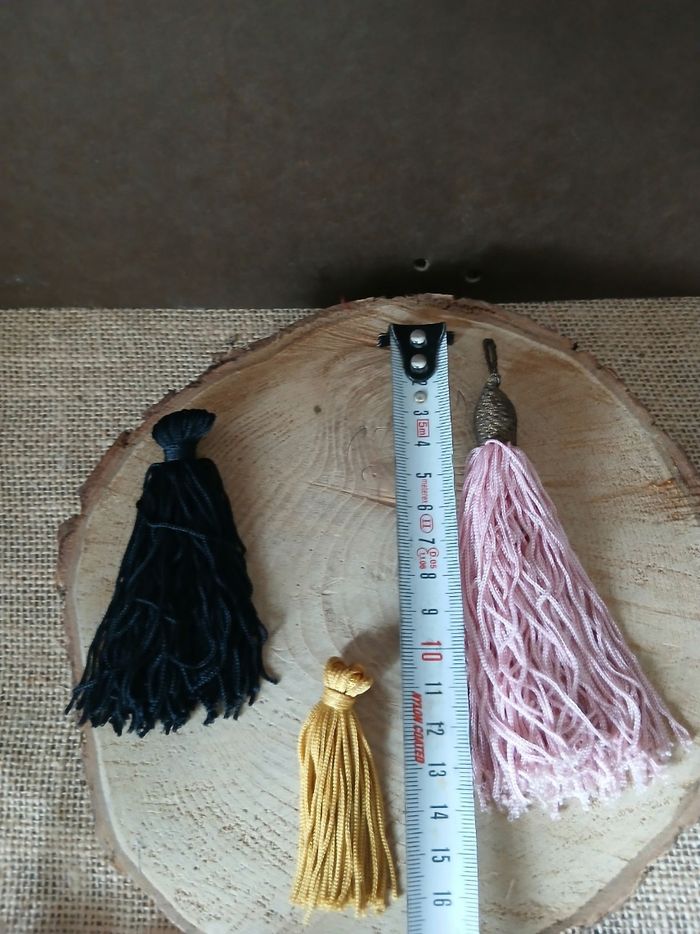 Lot de 3 pompons rose doré noire - photo numéro 6