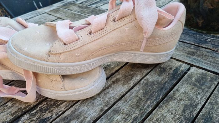Baskets sneakers Puma rose cuir rose 39 état comme neuf - photo numéro 7