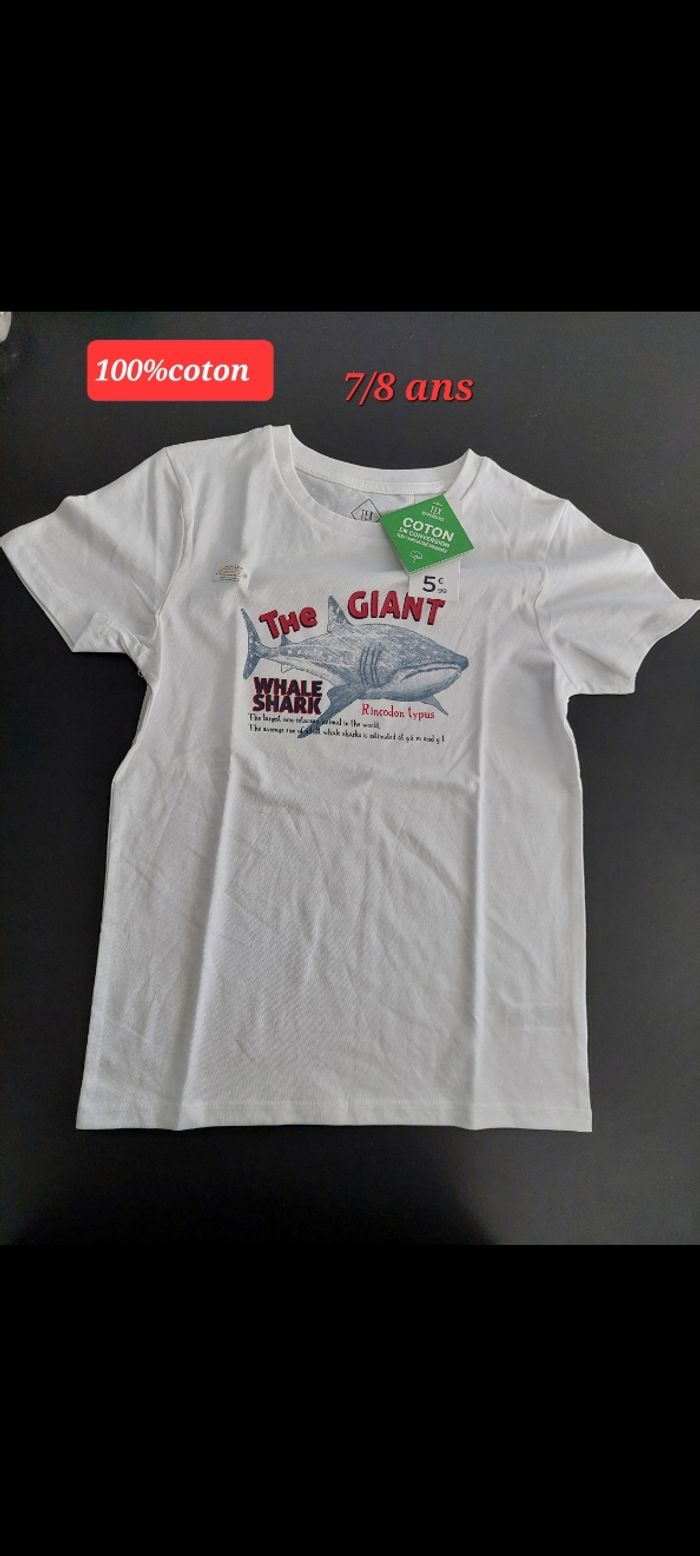 Lot de 2 T-shirts blanc garçon 8ans