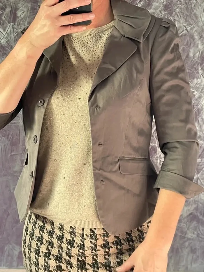 Superbe blazer gris cintré