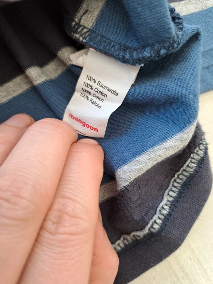 Blouse à manches longues - Mangoon - 98-104cm - rayé bleu - photo numéro 3