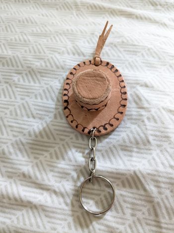 Porte-clés chapeau en Cuir