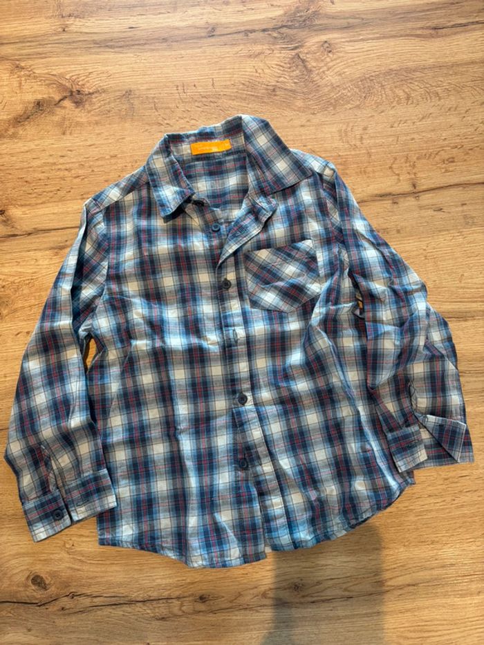 Chemise à carreaux bleu et rouge garçon 5 ans Tout Compte Fait