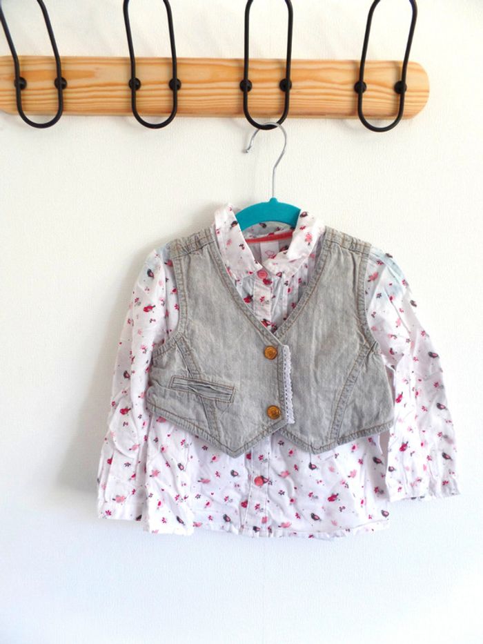 Chemise + boléro jean 18 mois