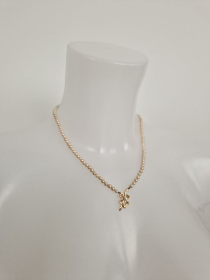 Collier perles vintage avec son motif - photo numéro 3