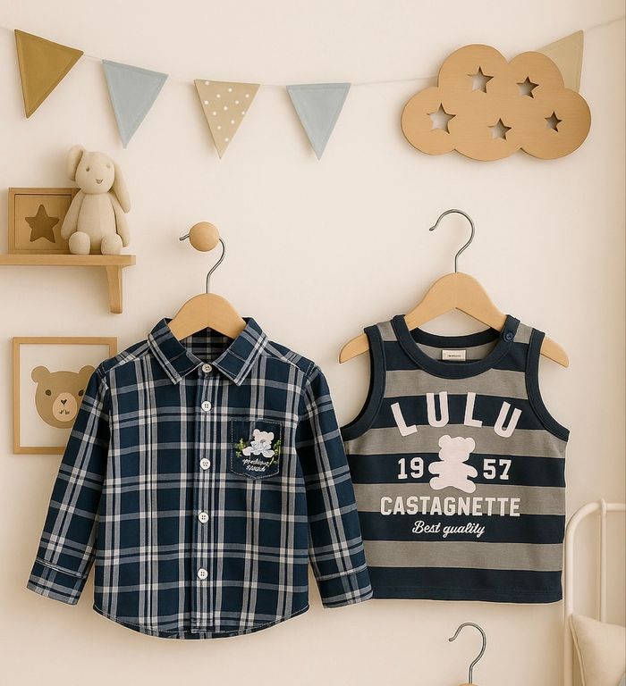 Lot chemise carreau de bardeau lulu castagnette  Taille 12  mois