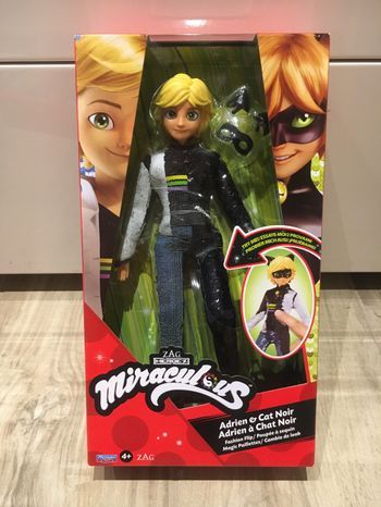 Poupée Adrien à chat noir en sequins réversibles