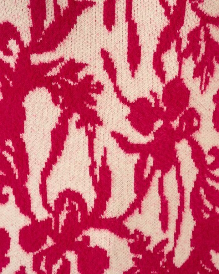 Pull jacquard et fil poilu - couleur rose jacquard - taille 46/48- Damart - photo numéro 4