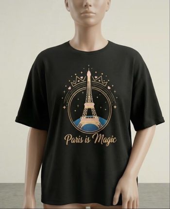T shirt Noir Imprimé Paris Tour Eiffel