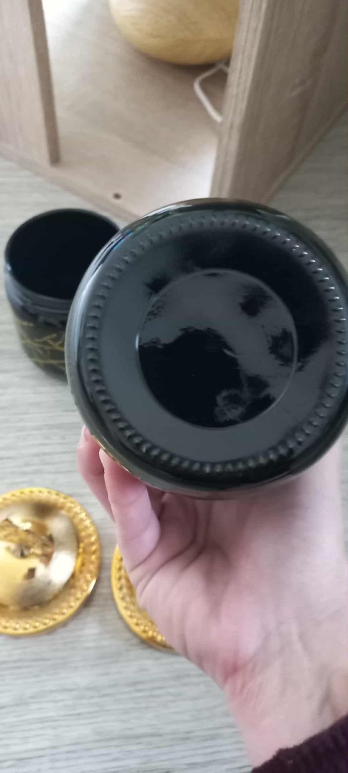 2 pots à épices ou autres  noir et dore - photo numéro 6