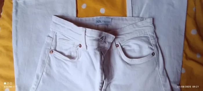 2 jean Zara lot jean Zara noir blanc 36 slim patte d'éléphant - photo numéro 6