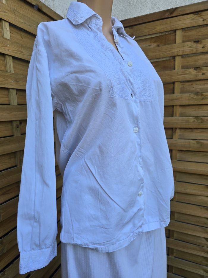 Chemisier blanc fine broderie 🍒vintage 90🍒taille 36/38/40 - photo numéro 2