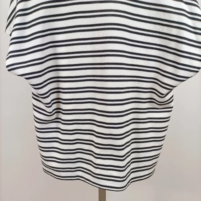 Top col polo rayé blanc et noir style marinière loose T.S coupe droite oversize A1248 - photo numéro 7