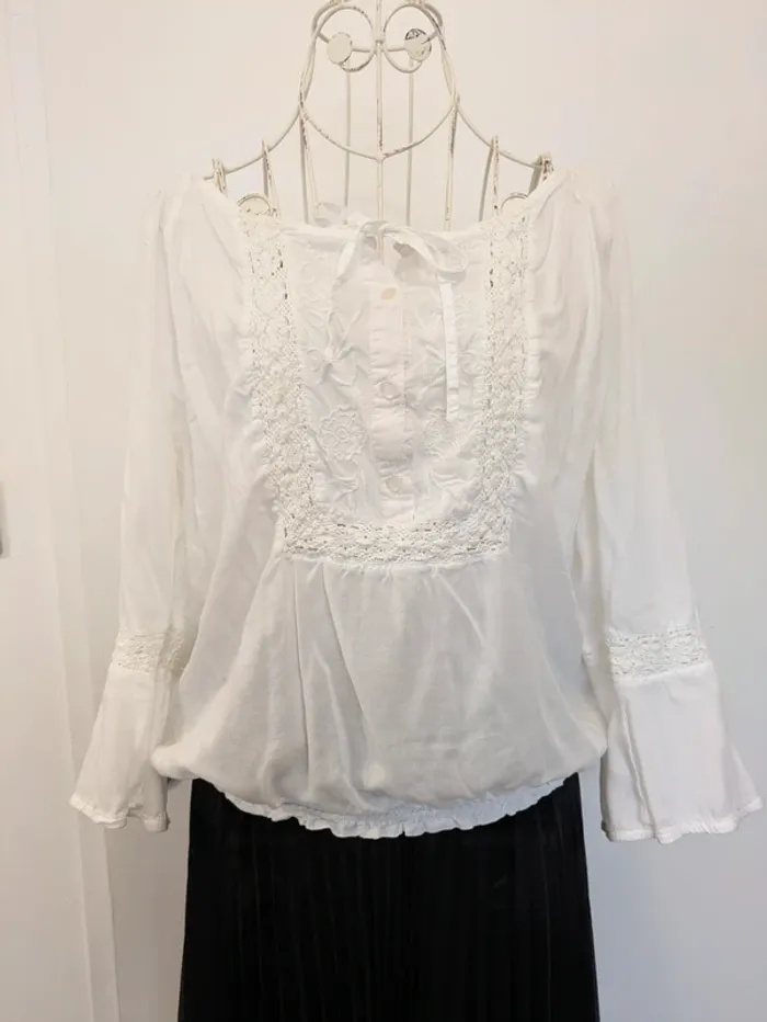 Blouse légère blanche/crème 40