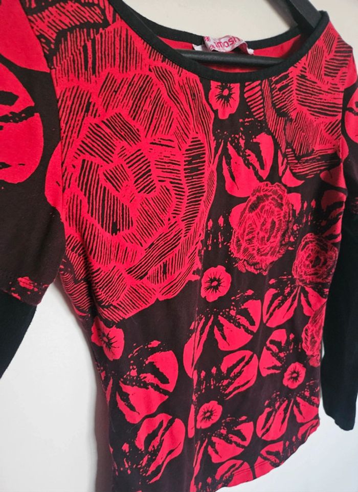 T-shirt rouge et noir Smash taille M - photo numéro 6