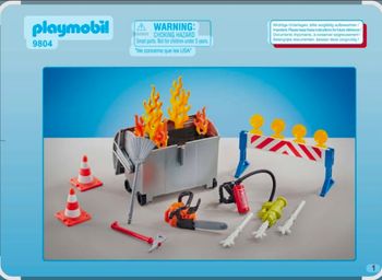 Jouet - jeux de construction playmobil 9804 accessoires de pompiers - Neuf
