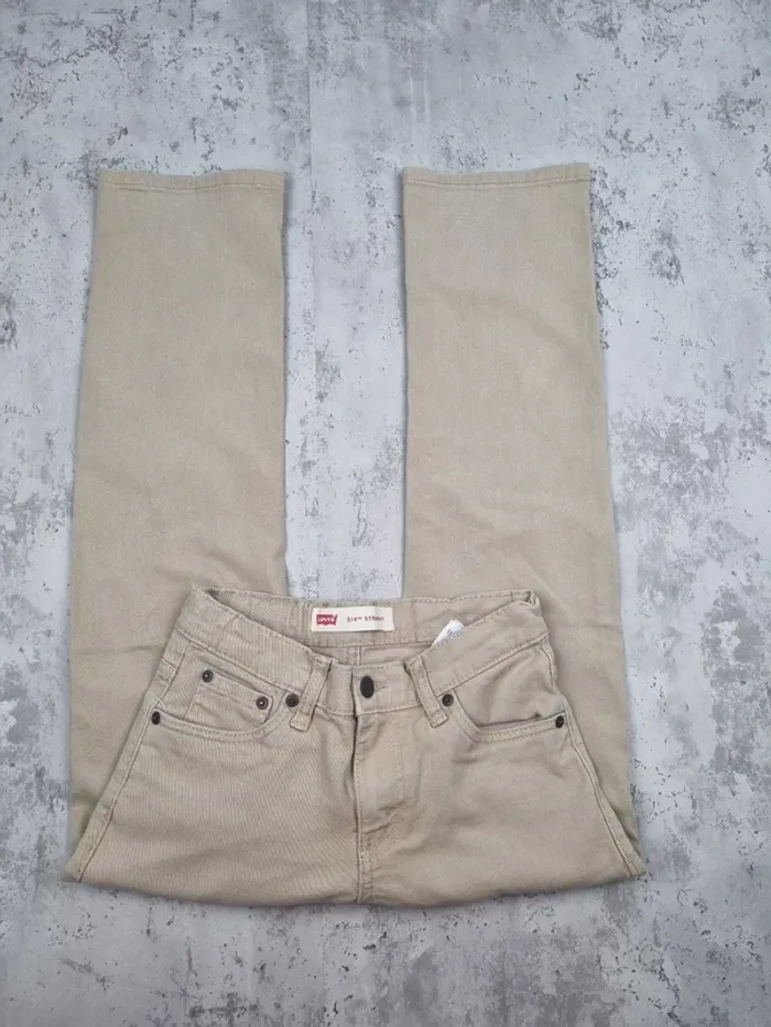 Jean Levi’s 514 Straight Beige – Taille 32 Femme - photo numéro 2