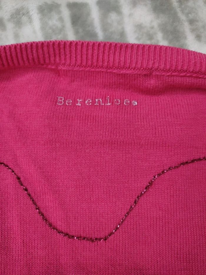 Pull fin rose col rond décolleté coton soie Bérénice taille s - photo numéro 3