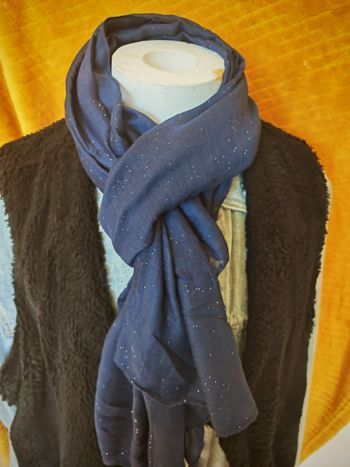 Écharpe paillettes - Marine