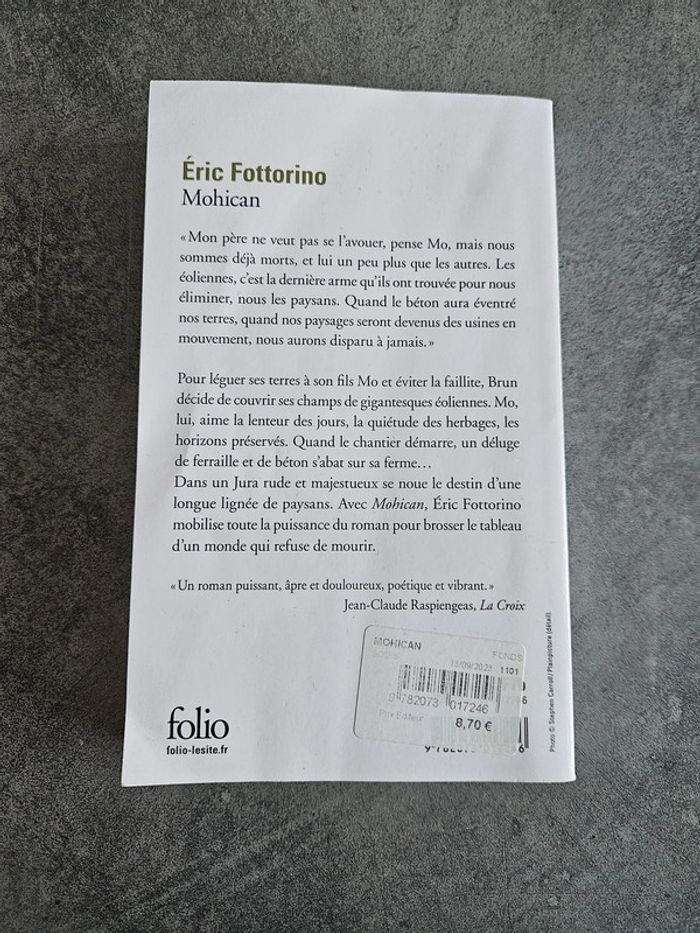 Livre roman récit contemporain "Mohican" de Eric Fottorino - photo numéro 2