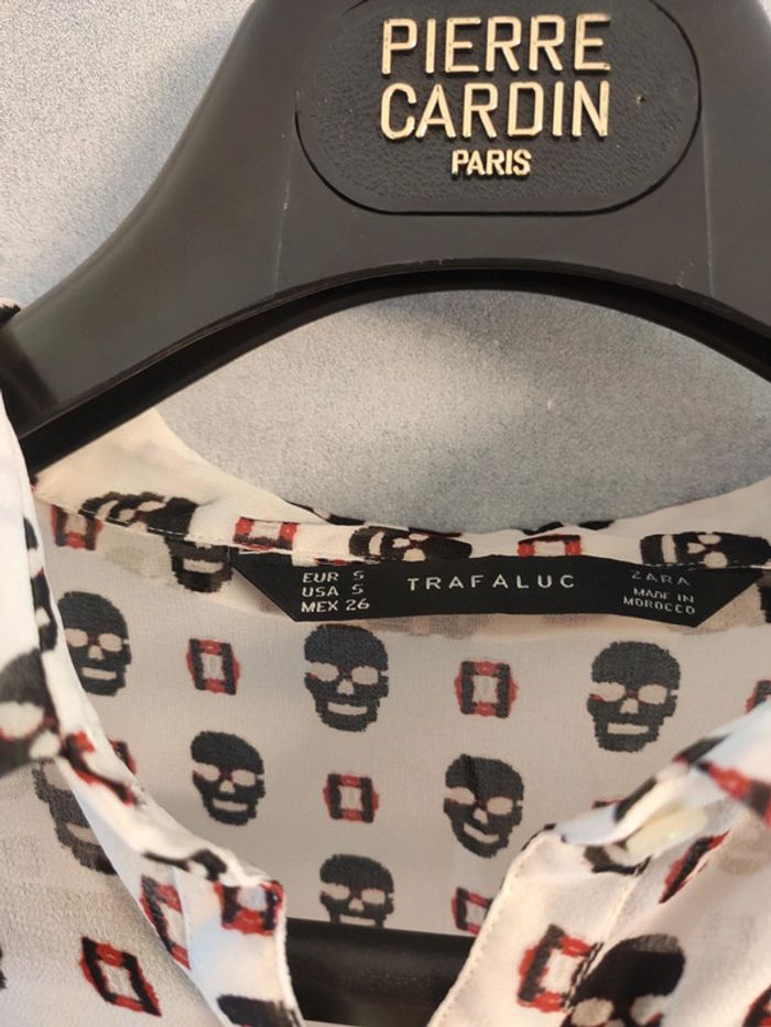 Chemise blanche motifs tête de mort S - photo numéro 3