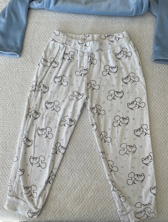 Pyjama garçon 2 pièces bleu clair et blanc Disney Mickey 36 mois - photo numéro 4