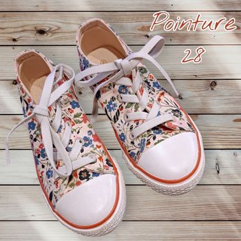 🌸👟 Tennis fleuries fille – Tape à l’Œil – Pointure 28 👟🌸