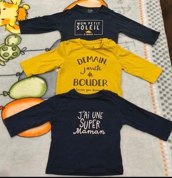 Lot de 3 t-shirts manches longues 