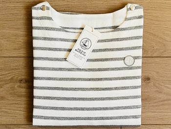 Marinière en jersey gris argent collection Noël Petit bateau T-12 ans