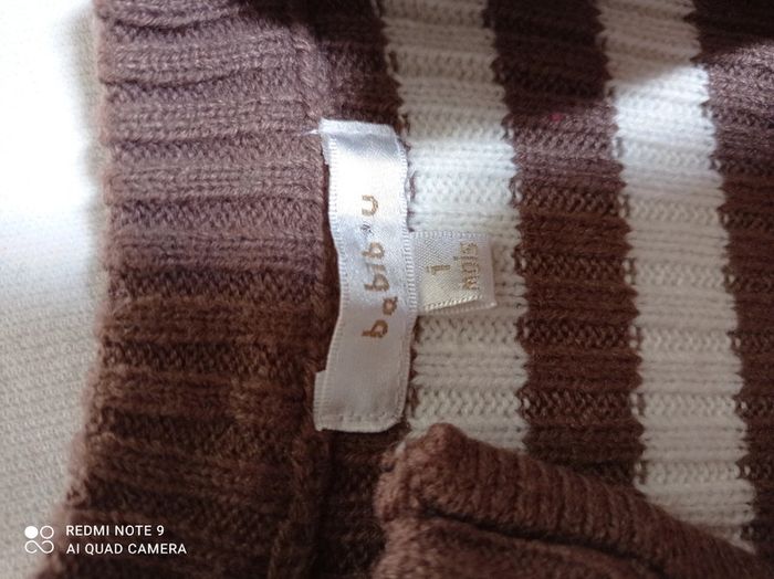 Gilet marron blanc 1mois - photo numéro 2