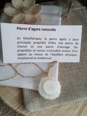 Collier en pierre d'agate solaire