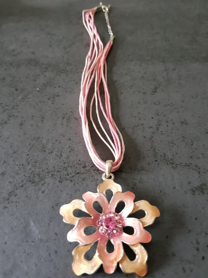 Collier fantaisie rose - photo numéro 4