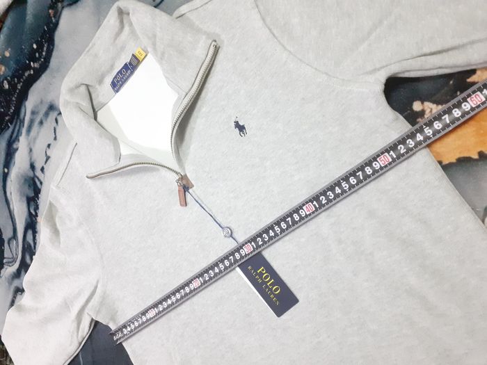 Pull half zip Ralph Lauren - Taille L - Couleur gris logo brodé noir - Neuf - photo numéro 4