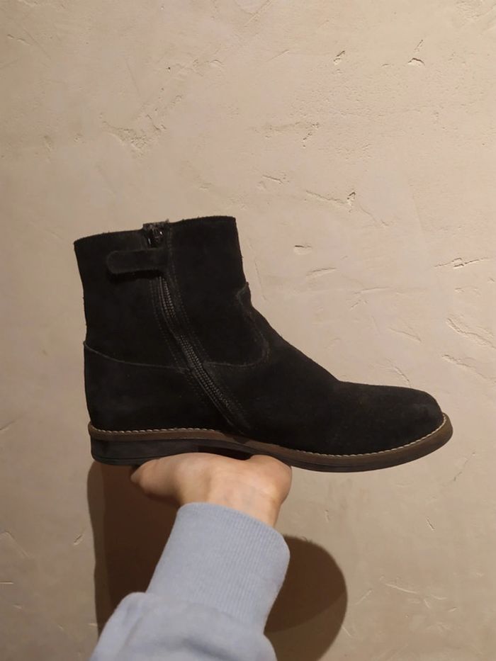 Bottines noires cuir fille 33 La Halle - photo numéro 7
