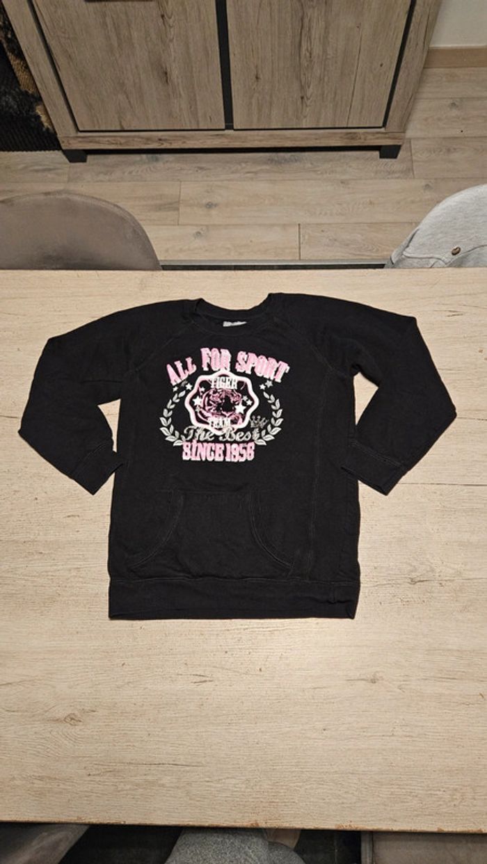 Sweat noir avec incription rose, manches longues, In Extenso sport, 16 ans, nickel - photo numéro 2