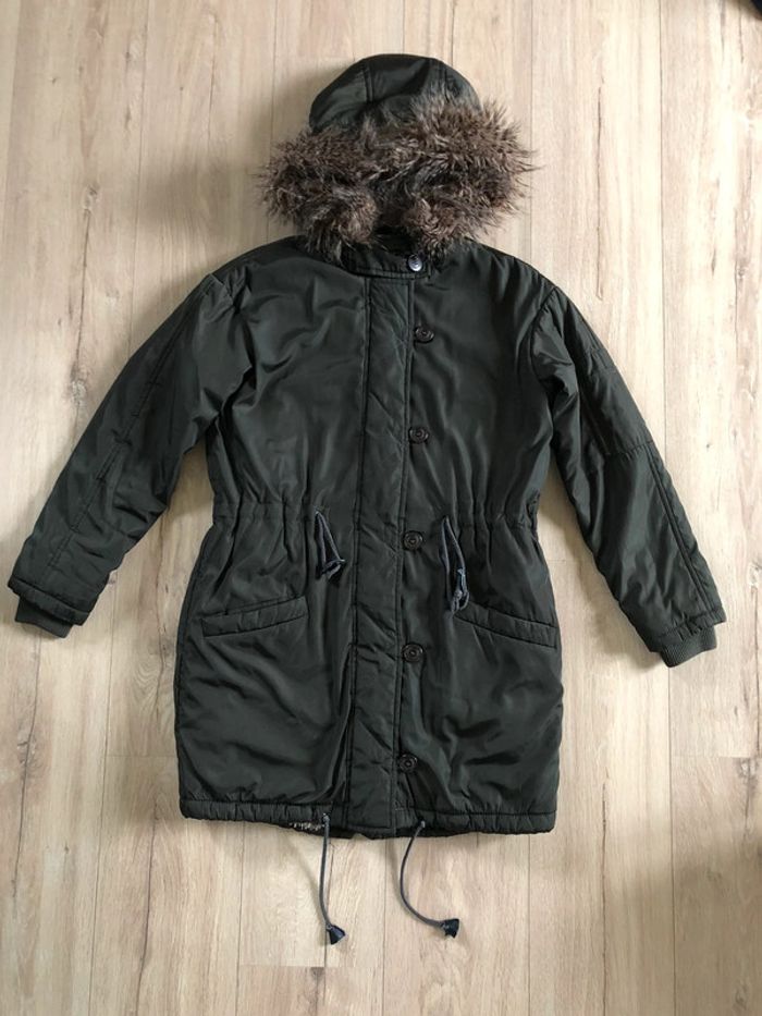 Manteau chaud long kaki Mango XS - photo numéro 2