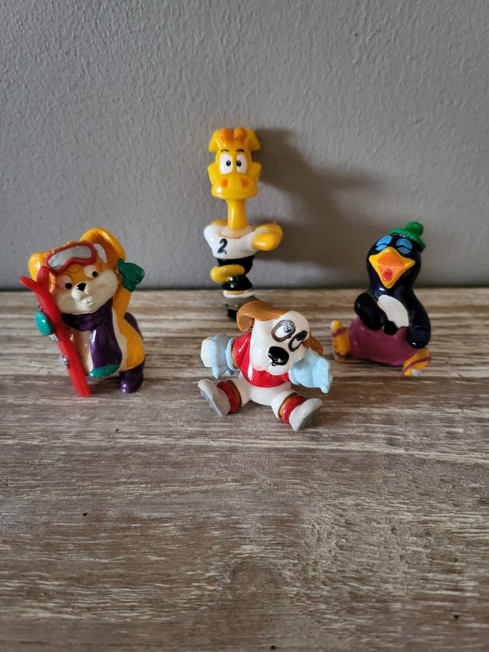 Lot de 4 figurines Kinder animaux rigolos