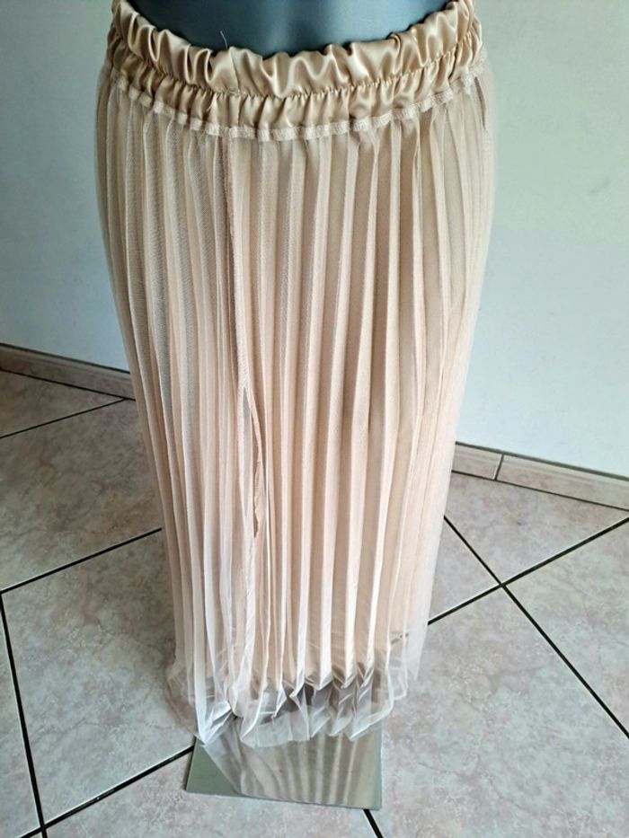 Jupe longue voile plissé