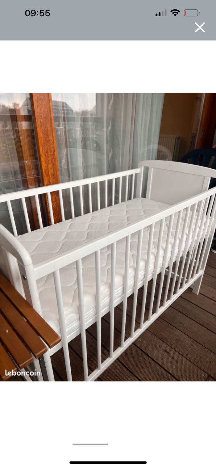 Lit a barreaux pour bebe avec un matelas - photo numéro 6