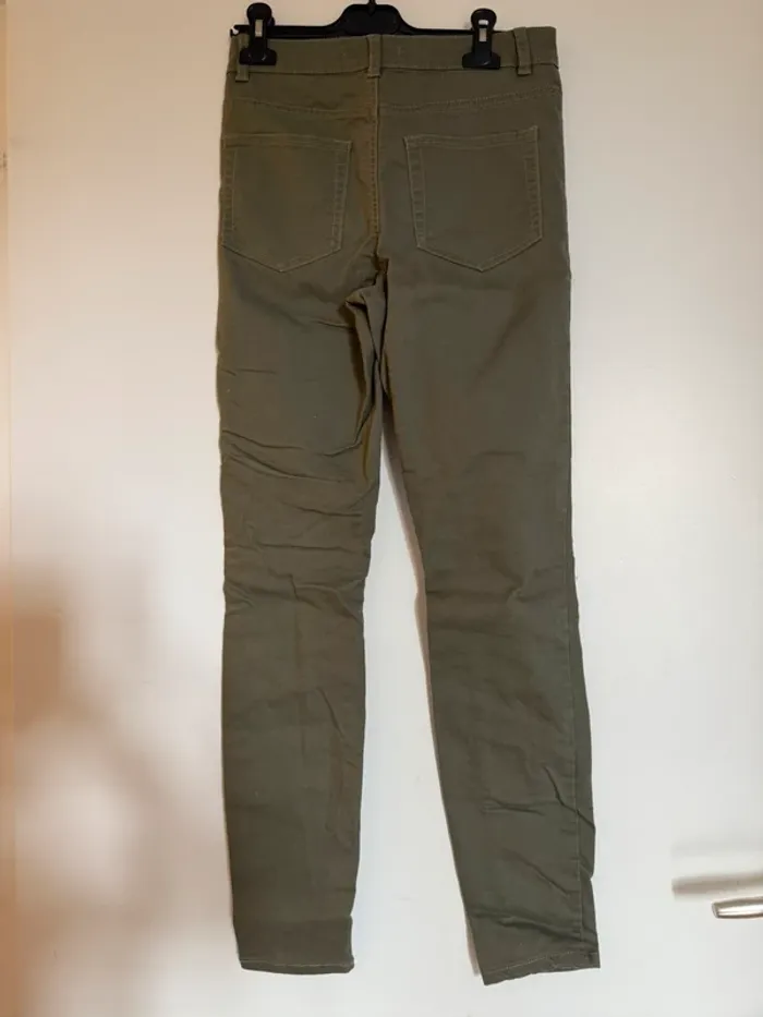 Jean taille haute kaki en très bon état taille 38 denim co - photo numéro 5